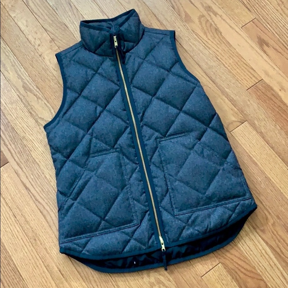J. Crew Dark Heather Gray Puffer Vest